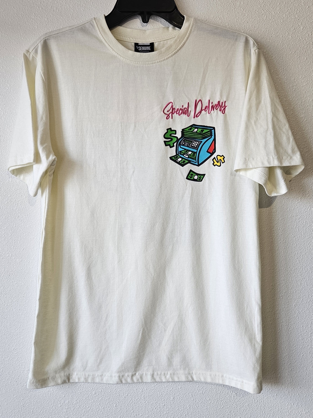 Genuine Authentic Garments Men’s White "Money Man" Graphic Tee Size Small